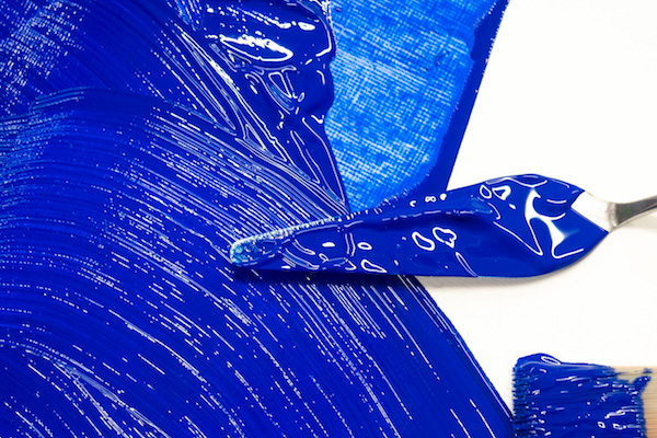 Blue pigment paint application
